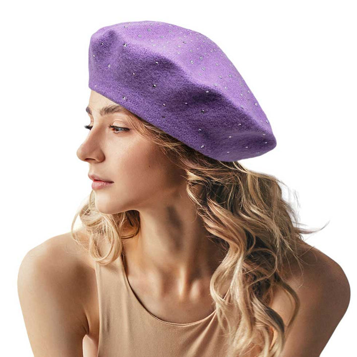 Lavender Bling Solid Beret Hat, stay fashionable in any season with this stylish beret hat. Get stylish with this one-of-a-kind piece today! This is the perfect hat for any stylish outfit or winter dress. Perfect gift item for Birthdays, Christmas, Stocking stuffers, holidays, anniversaries, Valentine's Day, etc.