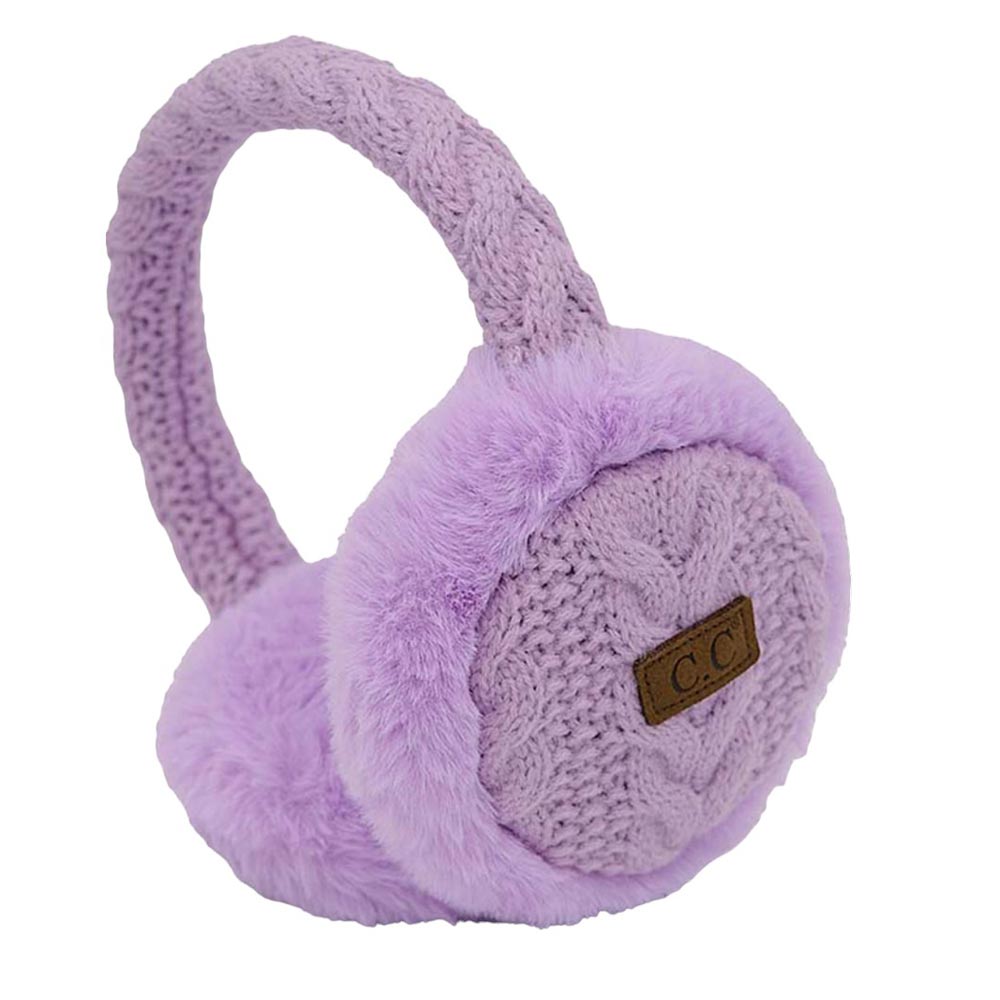 Lavender C.C Cable Knit Faux Fur Earmuff, is sure to keep you warm in the cold. The cable knit exterior is soft and cozy, while the faux fur interior adds extra warmth and comfort. Perfect for winter weather, these earmuffs are stylish and practical. Perfect winter gift idea for fashion loving close ones.