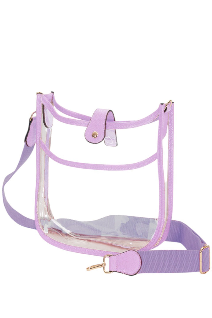Clear Stadium Concert Crossbody Bag is expertly crafted to comply with strict venue security policies, featuring a fully transparent design for quick inspection. Its lightweight, durable construction ensures comfort and longevity, while the adjustable crossbody strap provides a secure, hands-free fit. Perfectly sized to hold essentials like tickets, phones, and wallets, this bag combines practicality with convenience for seamless access at concerts and stadium events.