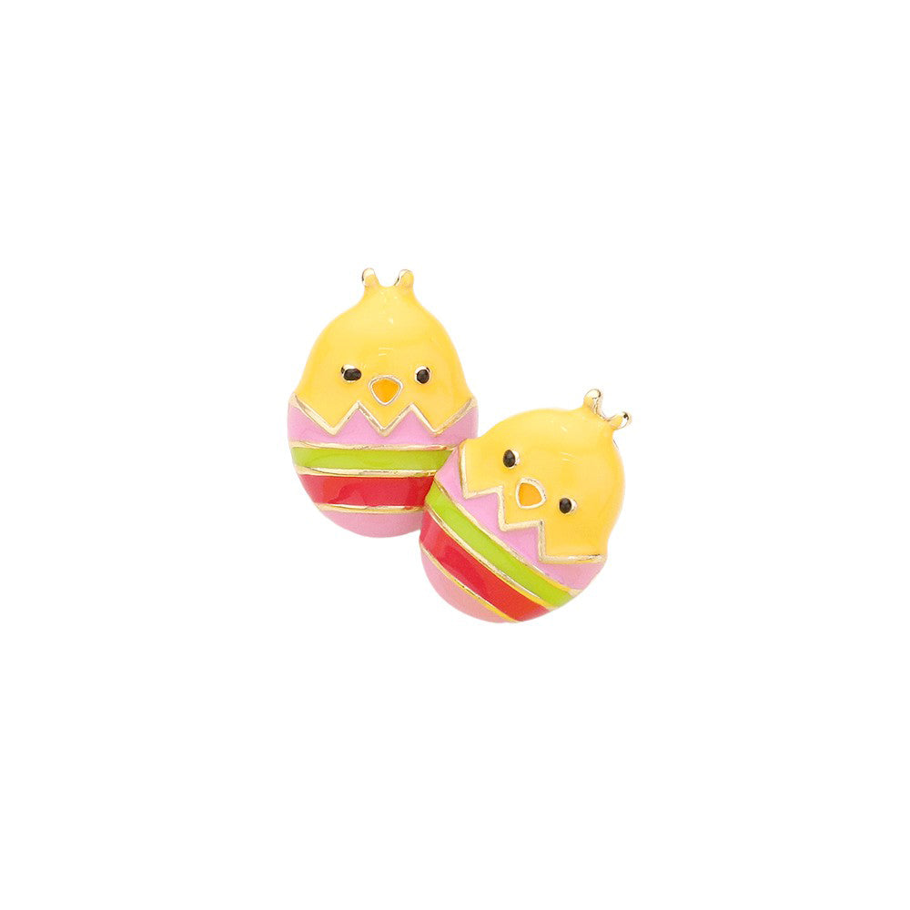 Lavender Enamel Easter Egg Chick Stud Earrings. These cute and playful earrings featuring enamel Easter egg shapes will add a touch of festive charm to any outfit. Made with high-quality materials, they are the perfect accessory to celebrate the season. It's a Unique Easter Studs Earrings.