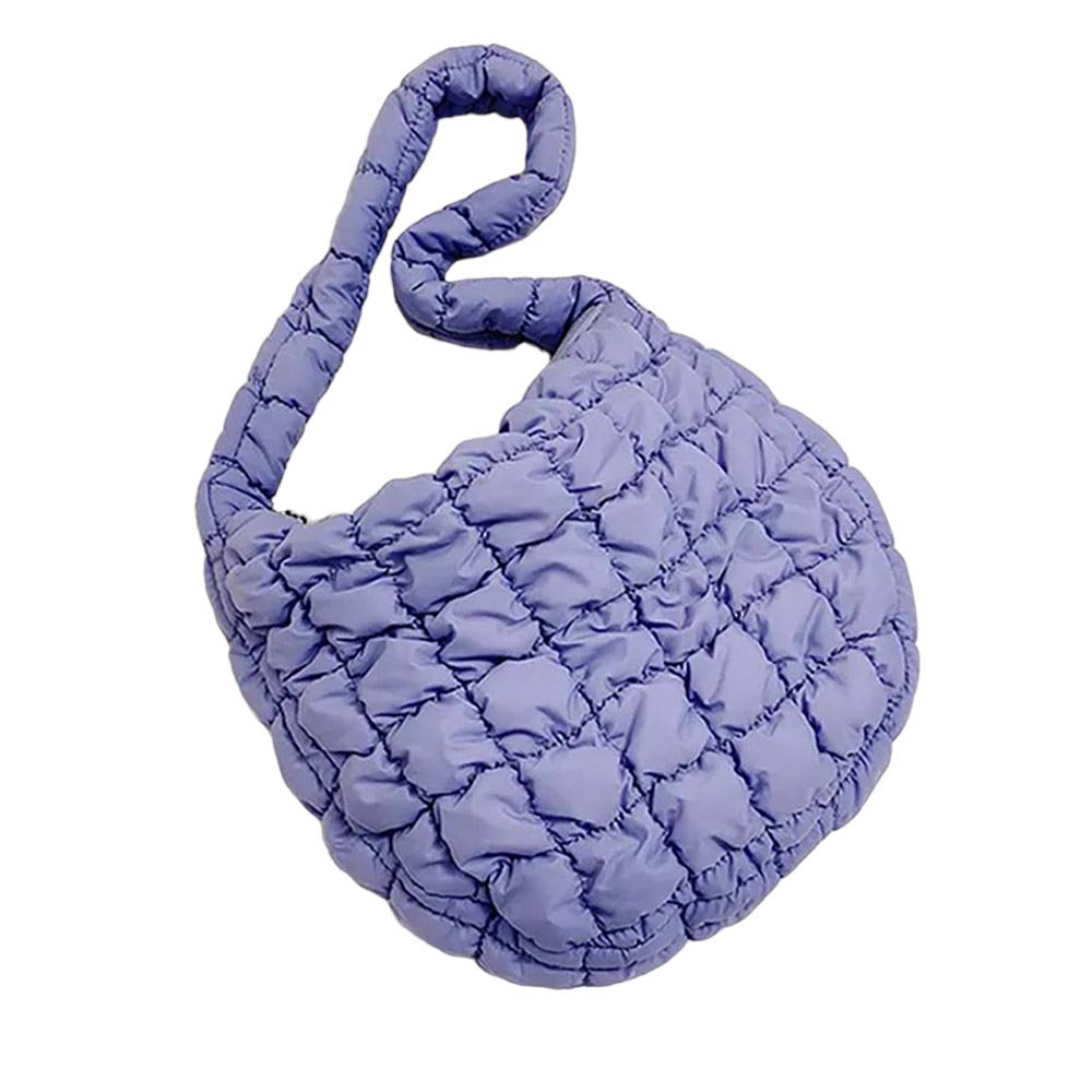 Lavender Quilted Puffer Tote Shoulder Bag, is perfect to carry all your handy items with ease. This handbag features a top zipper closure for security that makes your life easier and trendier. This is the perfect gift idea for a birthday, holiday, Christmas, anniversary, Valentine's Day, etc.