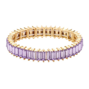 Lavender Rectangle Stone Stretch Evening Bracelet, This Rectangle Stone Stretch Evening Bracelet adds an extra glow to your outfit. Pair these with tee and jeans and you are good to go. Jewelry that fits your lifestyle! It will be your new favorite go-to accessory. create the mesmerizing look you have been craving for! Can go from the office to after-hours with ease, adds a sophisticated glow to any outfit on a special occasion