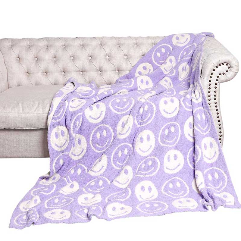 Fuchsia Smile Patterned Reversible Throw Blanket, this ultra-soft throw provides warmth and comfort to any living space. It's made from high-quality materials and features a reversible design featuring a fun, cheerful smile pattern that adds a touch of personality to your home. Perfect winter gift for family and friends.