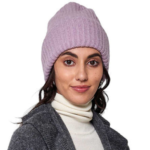Lavender Solid Knitted Beanie Hat, is crafted with a soft Acrylic material, making it lightweight and comfortable. Its ribbed-knit construction delivers warmth and protection in cool weather. Its one-size-fits-all design makes it a great gift choice for men, women, or children.