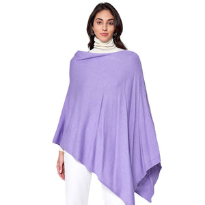 Lavender Solid Scarf Poncho, with the latest trend in ladies' outfit cover-up! The high-quality poncho is soft, comfortable, and warm but lightweight. It's perfect for your daily, casual, party, evening, vacation, and other special events outfits. A fantastic gift for your friends or family.