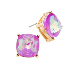 Lavender  Square Stone Stud Earrings. Look like the ultimate fashionista with these Earrings! Add something special to your outfit this Valentine! Special It will be your new favorite accessory. Perfect Birthday Gift, Mother's Day Gift, Anniversary Gift, Graduation Gift, Prom Jewelry, Valentine's Day Gift, Thank you Gift.