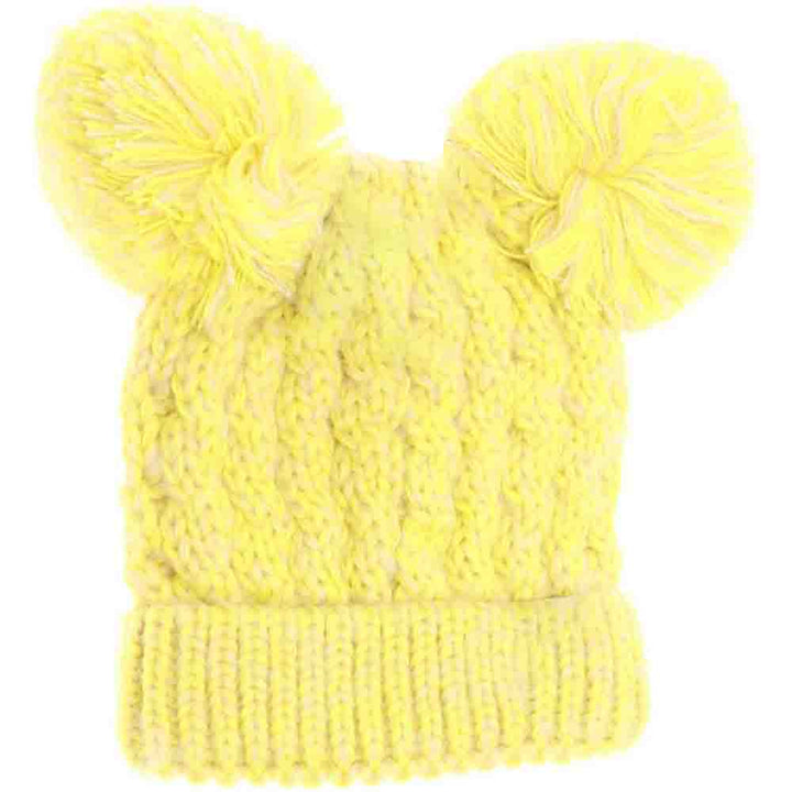 Lemon Kids Multi Tone Double Pom CC Beanies deliver exceptional warmth with their double-layer construction, ideal for chilly weather. Featuring vibrant multi-tone colors and playful double pom-poms, these beanies add a fun and stylish accent to any child's outfit. Made from soft, breathable fabric, they provide lasting comfort and protect young wearers from the cold, making them a practical and fashionable choice for winter wear. 