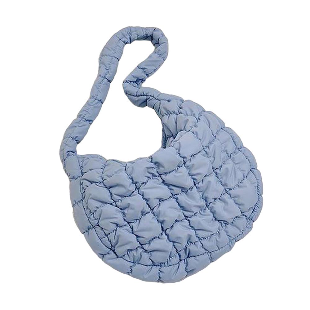 Light Blue Quilted Puffer Tote Shoulder Bag, is perfect to carry all your handy items with ease. This handbag features a top zipper closure for security that makes your life easier and trendier. This is the perfect gift idea for a birthday, holiday, Christmas, anniversary, Valentine's Day, etc.