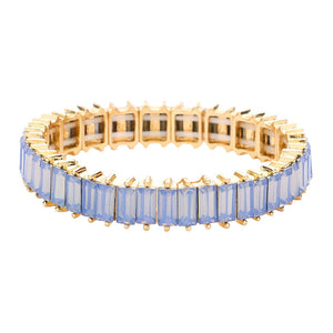 Light Blue Rectangle Stone Stretch Evening Bracelet, This Rectangle Stone Stretch Evening Bracelet adds an extra glow to your outfit. Pair these with tee and jeans and you are good to go. Jewelry that fits your lifestyle! It will be your new favorite go-to accessory. create the mesmerizing look you have been craving for! Can go from the office to after-hours with ease, adds a sophisticated glow to any outfit on a special occasion