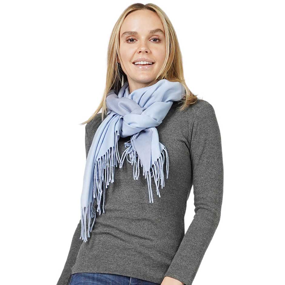 Light Blue Reversible Solid Shawl Oblong Scarf, is delicate, warm, on-trend & fabulous, and a luxe addition to any cold-weather ensemble. This shawl oblong scarf combines great fall style with comfort and warmth. Perfect gift for birthdays, holidays, or any occasion.