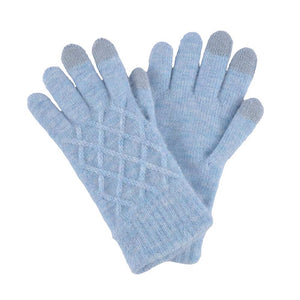 Light Blue Soft Knit Touch Smart Gloves, give your look so much eye-catchy with knit gloves, a cozy feel. It's very attractive, and cute looking that will save you from cold and chill on cold days and the winter season. A pair of these gloves are awesome winter gift for your family, friends, anyone you love, and even yourself.