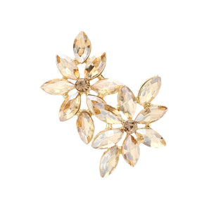 Light Col Topaz Floral Marquise Stone Cluster Evening Earrings, these elegant earrings feature a Marquise-cut stone cluster design in a floral motif with a range of sparkling Cubic Zirconia gems. These earrings are sure to eye-catching element to any outfit. Awesome gift for birthdays, anniversaries, or any special occasion.