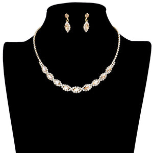Light Col Topaz Marquise Stone Accented Rhinestone Jewelry Set, adds a classic touch to any ensemble. The timeless marquise cut stones are perfectly accented with a dazzling variety of rhinestones, creating a timeless piece of jewelry that is sure to impress. A perfect fashion accessory for any kind of casual or special occasion.
