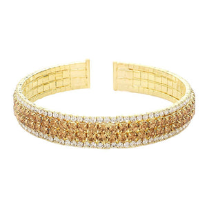 Light Col Topaz Rhinestone Pave Cuff Evening Bracelet, this sparkling bracelet is perfect for special occasions. This evening bracelet will make any outfit exclusive. It looks so pretty, bright, and elegant on any special occasion. This is the perfect gift, especially for your friends, family, and the people you love and care about.