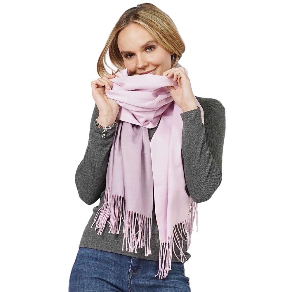 Light Pink Reversible Solid Shawl Oblong Scarf, is delicate, warm, on-trend & fabulous, and a luxe addition to any cold-weather ensemble. This shawl oblong scarf combines great fall style with comfort and warmth. Perfect gift for birthdays, holidays, or any occasion.