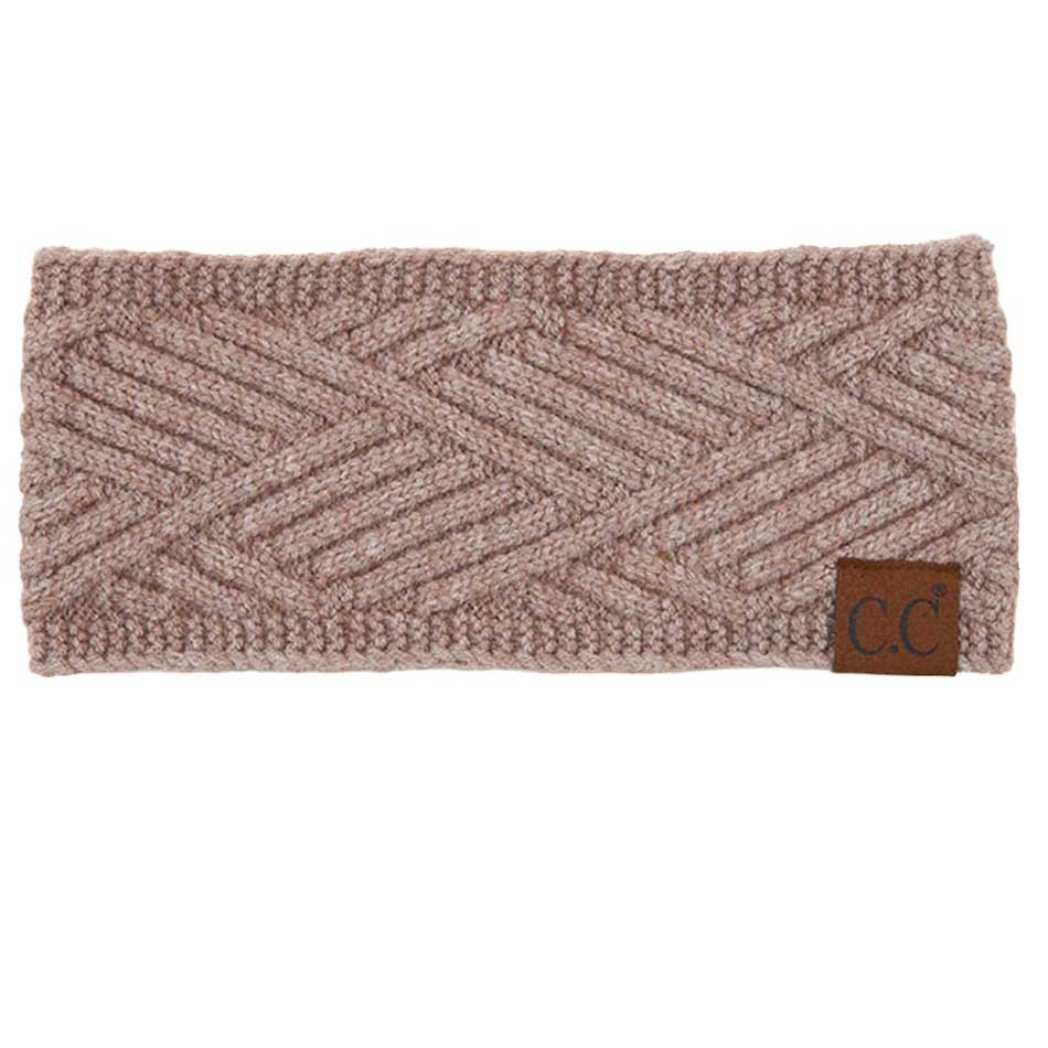 Light Taupe C.C Diagonal Stripes Criss Cross Pattern Earmuff Headband, Stay warm and stylish with this. Crafted from a soft, cozy material, this headband features an all-over criss-cross pattern for a classic, fashionable look. It also features an adjustable band to fit comfortably and securely on your head.