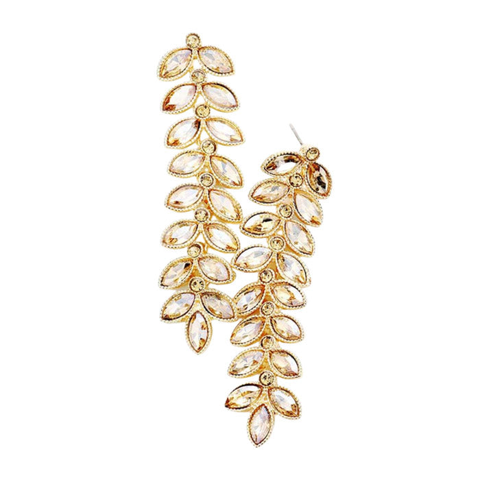 Light Colorado Topaz Marquise Crystal Leaf Vine Drop Evening Earringsc. Get ready with these bright earrings, put on a pop of color to complete your ensemble. Perfect for adding just the right amount of shimmer & shine and a touch of class to special events. Perfect Birthday Gift, Anniversary Gift, Mother's Day Gift, Graduation Gift.