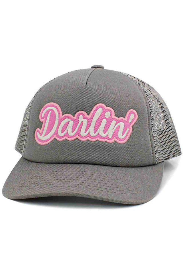 Light Gray DARLIN Vintage Distressed Baseball Cap features a trendy worn-in finish with charming lettering that adds a touch of rustic flair to any casual outfit. Designed with a comfortable relaxed fit and adjustable back closure, it’s perfect for everyday wear, road trips, or laid-back weekend looks.