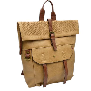 Khaki Long-lasting Vintage Leather Backpack Laptop Messenger Bag. This perfect backpack that is roomy enough to fit all the essentials, and ideally, is convertible so you can get more use out of it, can sometimes be just as stressful as packing the aforementioned bag. The backpack is very fashionable, you can take it to a school, work or a day trip.