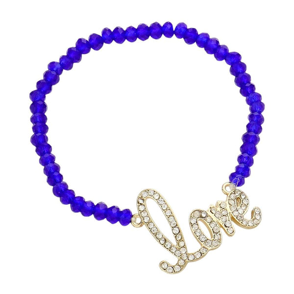 Love Message Faceted Beaded Stretch Bracelet features faceted beads and a stretch design for easy, comfortable wear. Its delicate and elegant style adds a touch of love and positivity to any outfit. This bracelet is perfect as a thoughtful gift or a personal reminder to share and spread love.