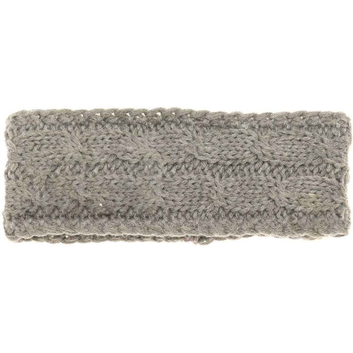 Lt.Grey-KIDS Solid Cable Knit CC Head Wrap provides a cozy, secure fit, crafted from soft knit fabric specifically designed for children's comfort. Its classic cable knit pattern delivers both durability and warmth, making it a perfect accessory for chilly weather. Engineered for everyday wear, this head wrap combines functional protection with a timeless look that keeps young ones comfortable and stylish throughout the season. 