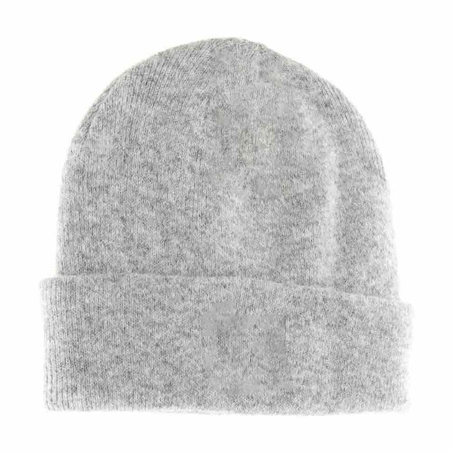 Grey Unisex Soft Ribbed Leather Patch C.C. Beanie combines a soft ribbed knit construction with a refined leather patch detail for a distinct, polished look. Designed for both men and women, this beanie offers comfortable warmth and a snug fit, making it ideal for everyday wear. The leather patch featuring the C.C. logo adds a subtle touch of sophistication, elevating this accessory to a versatile staple suitable for cooler seasons. 