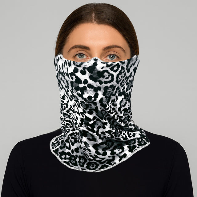 Madeline Love Gray Leopard Print Seamless Face Tube Mask / Scarf - Jewelry