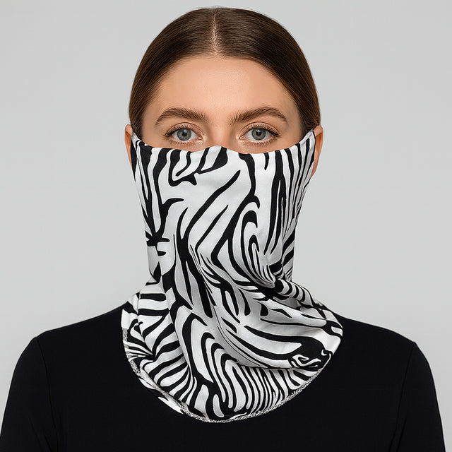 Madeline Love White Zebra Print Face Tube Mask / Scarf - Jewelry