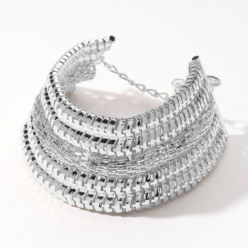 Madeline Love Rhodium Metal Snake Chain Strand Bracelet - Bracelets