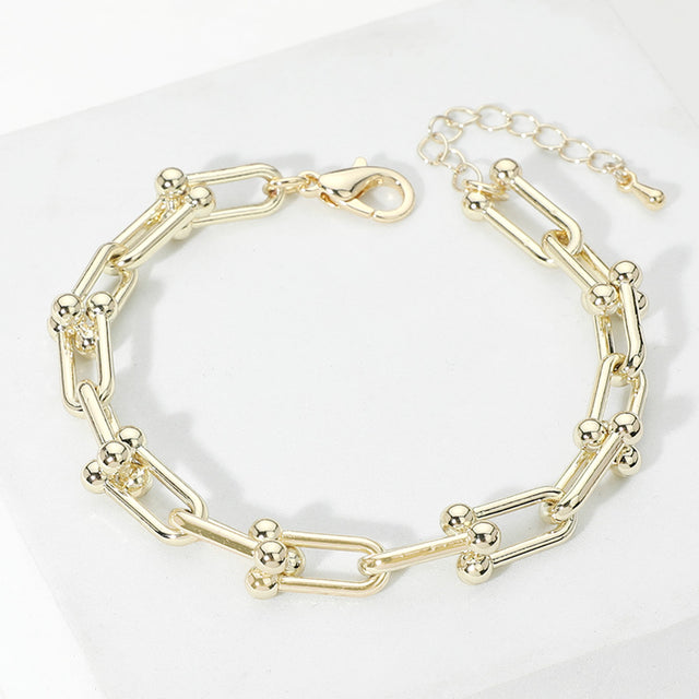Madeline Love Gold 14K Gold Plated Hardware Link Chain Bracelet