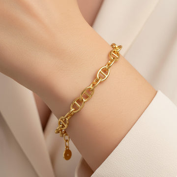 Madeline Love Gold Gold Dipped Mariner Link Chain Bracelet - Bracelets