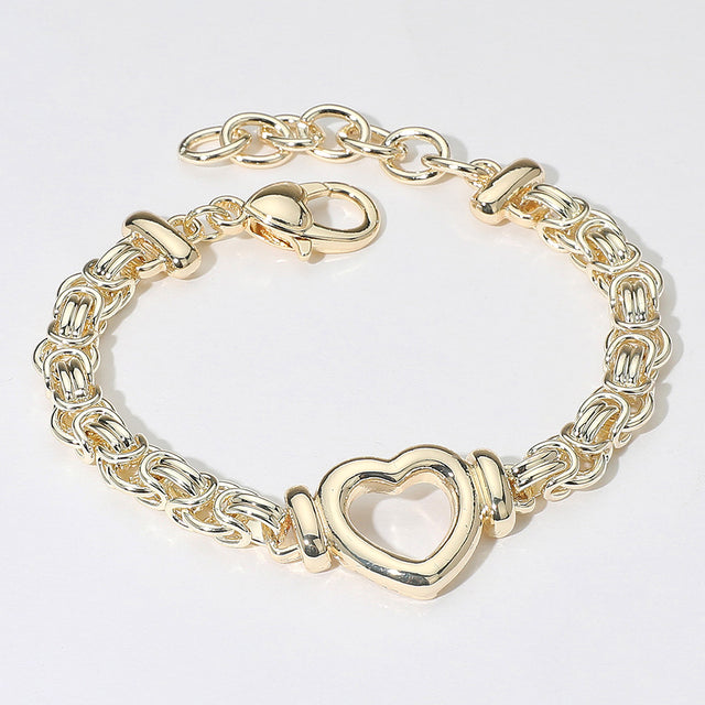 Madeline Love Gold 14K Gold Plated Open Heart Link Chain Bracelet