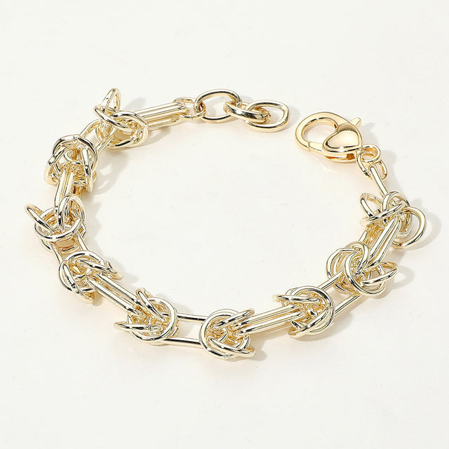 Madeline Love Gold 14K Gold Plated Knotted Link Chain Bracelet