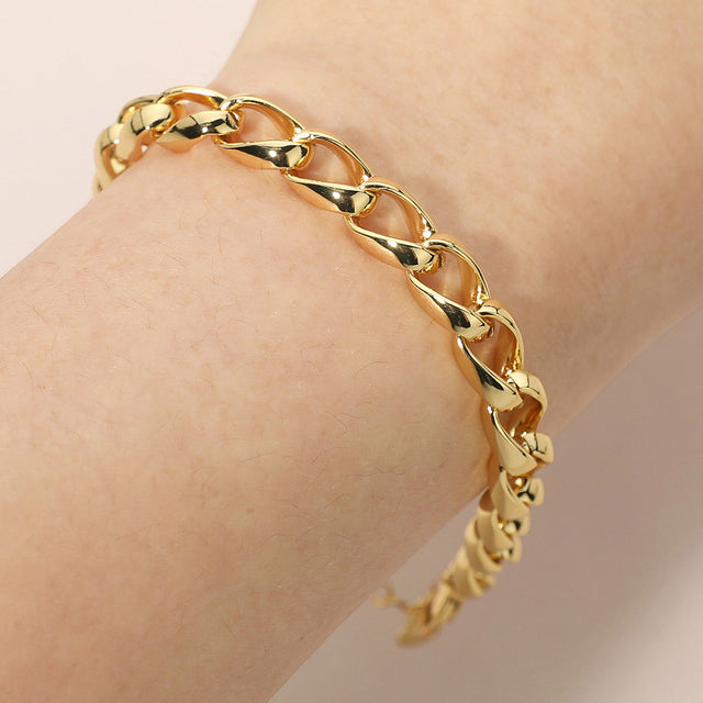 Madeline Love Gold 18K Gold Dipped Chunky Curb Chain Link Bracelet