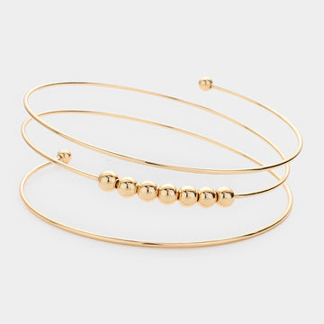 Madeline Love Gold Metal Ball Pointed Coil Bracelet - Bracelets