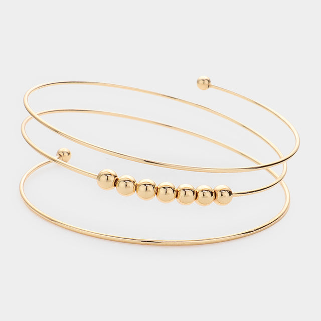 Madeline Love Gold Metal Ball Pointed Coil Bracelet - Bracelets