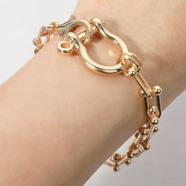 Madeline Love Gold Metal Carabiner Clasp Industrial Link Chain Bracelet