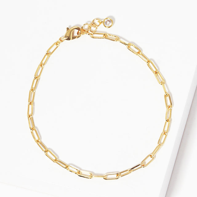 Madeline Love Gold Gold Dipped Open Metal Oval Link Bracelet