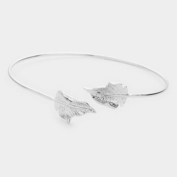 Madeline Love Silver Metal Leaf Bracelet - Bracelets