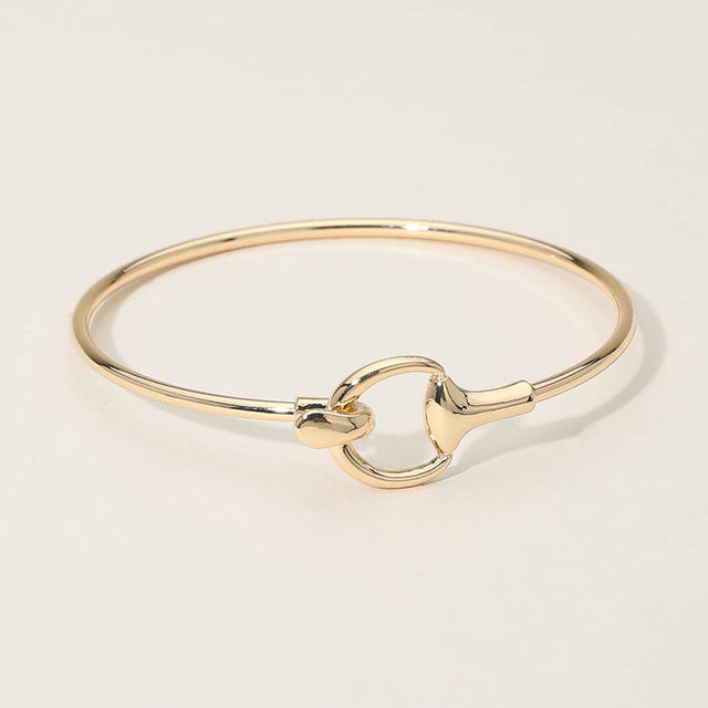 Madeline Love Gold Metal Hook Bangle Bracelet - Bracelets