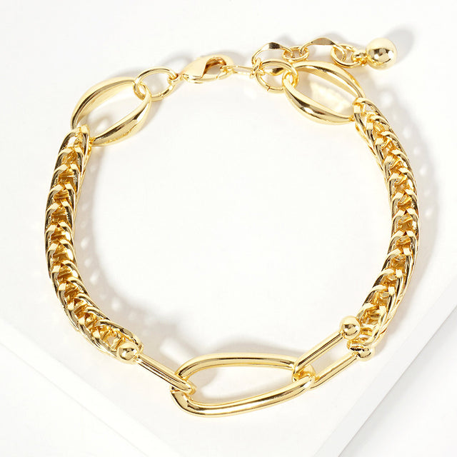 Madeline Love Gold Gold Dipped Chunky Oval Link Pointed Chain Bracelet