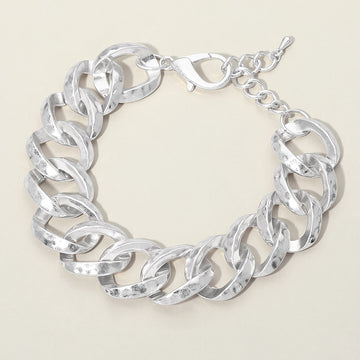 Madeline Love Worn Silver Bold Chunk Chain Link Bracelet - Bracelets