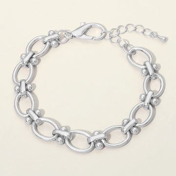 Madeline Love Worn Silver Decorative Link Chain Bracelet - Bracelets