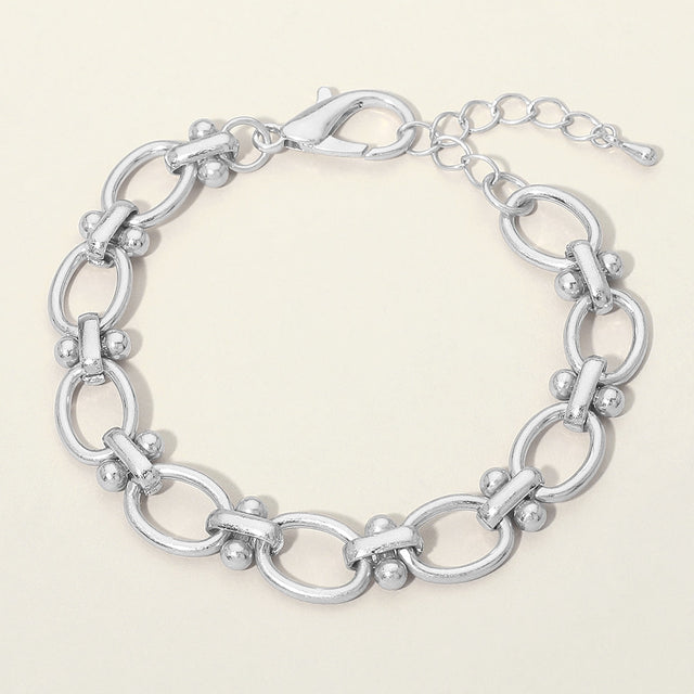 Madeline Love Worn Silver Decorative Link Chain Bracelet - Bracelets