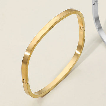 Madeline Love Gold SECRET BOX_Stainless Steel Square Hinge Bangle Bracelet - Bracelets