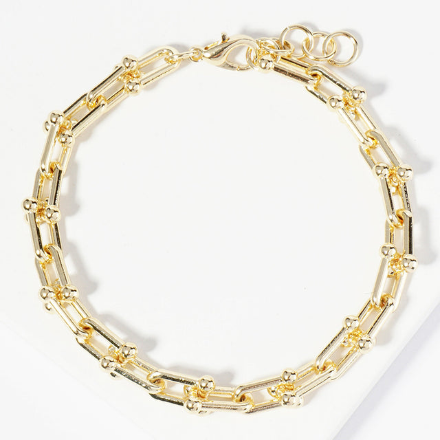 Madeline Love Gold Gold Dipped Metal Hardware Link Chain Bracelet