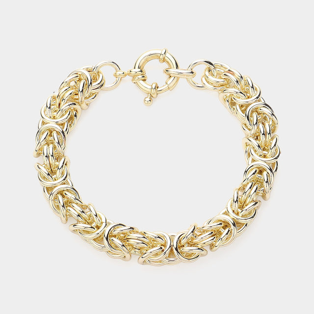 Madeline Love Gold 14K Gold Plated Chunky Hardware Metal Bracelet