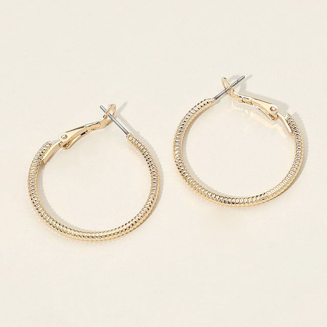 Madeline Love Gold Gold Dipped Textured Hoop Earrings