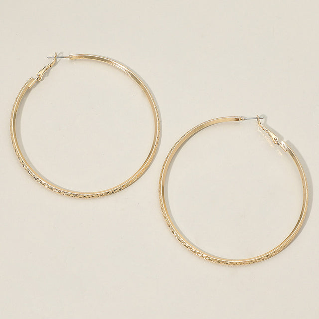 Madeline Love Gold Gold Dipped Textured Hoop Earrings