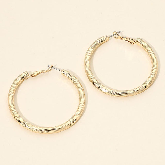 Madeline Love Gold Gold Dipped Textured Hoop Earrings